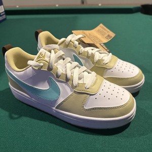 NEW NIKE 4.5Y COURT BOROUGH LOW RECRAFT GS Yellow Unisex Kids HM3726-731 Shoes
