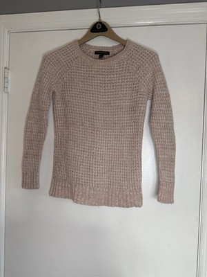 Banana Republic XXS Light Pink Knit Crew Neck Sweater Petite EUC Cotton Blend