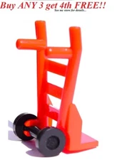 ☀️NEW LEGO MINIFIG Tool RED HAND CART Black Wheels Handcart Truck Vehicle Dolly