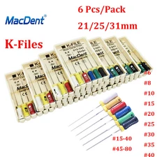 DMXDENT Dental Endo Root Canal File K-FILE Stainless Steel Hand Use File 21/25mm