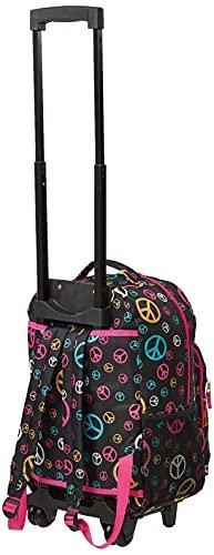 Rockland Double Handle Rolling Backpack, Peace, 17-Inch - Image 3 of 4