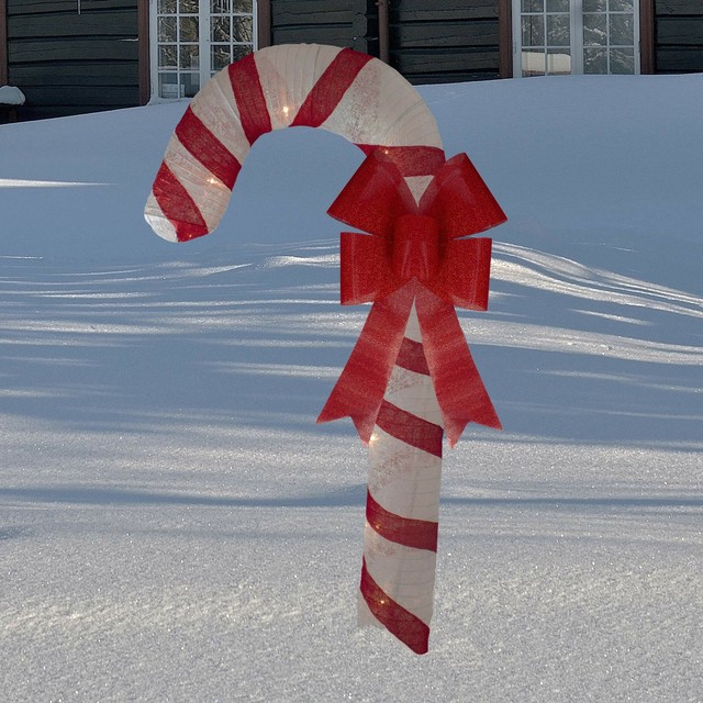 72 Outdoor Lighted Glitter Giant Christmas Candy Cane Decoration