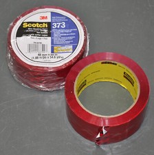  2 Scotch Carton Tape 373, 48Mm X 50M Roll, Red Polypropylene, Box Sealing