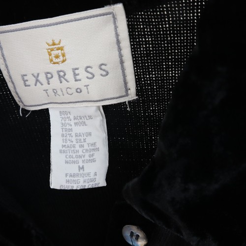 Express Tricot Velvet Sweater Top Womens Size M Pearl Button Shirt Jumper Med - Picture 3 of 12