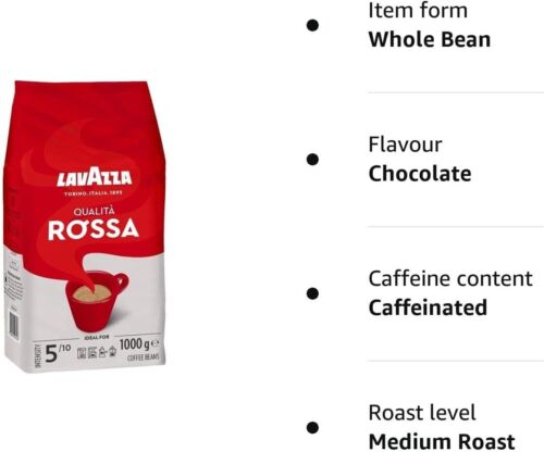 Lavazza Qualità Rossa Coffee Beans, Medium Roast, 1 kg Each, 4-Pack - Picture 4 of 4