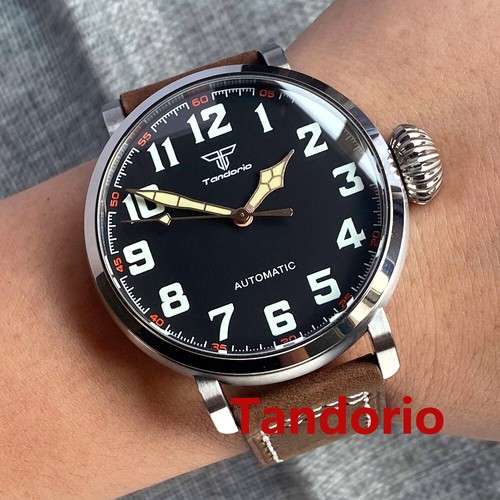 Reloj grande 46,5 mm Tandorio cristal zafiro NH35A PT5000 movimiento automático para hombre luminoso - Imagen 10 de 16