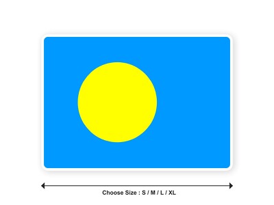 Aufkleber Flagge PALAU palauisch 10cm(S) - 28cm(XL) sticker weißer Rand