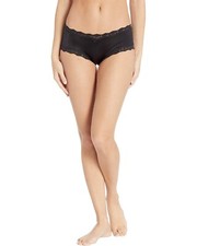 Maidenform L78119 Black Microfiber Scallop Lace Cheeky Hipster Panty Size M