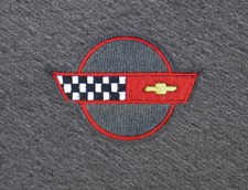 New 1984 - 1996 Corvette Carpet Floor Mats Black W Embroidered Logo 3pc Set