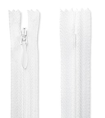 18 inch Invisible Zipper White Non Separating Zipper Nylon White Zipper Craft...