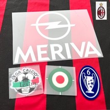Ricambio sponsor AC Milan 2003/04 + set 6 toppe BOH distintivo calcio Italia