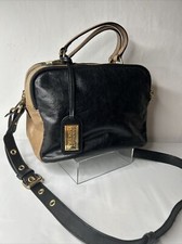 Badgley Mischka Two-toned Black/Tan Leather  ...