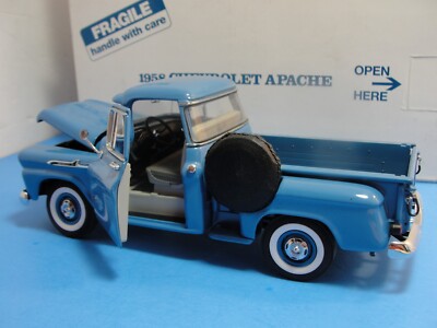 Danbury Mint 1958 Chevrolet Apache Pick Up Truck Blue Original Box