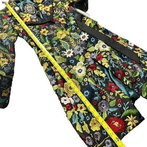 Biya Johnny Was Silk Floral Embroidered Coat Belted Black Multicolor Size XS - Picture 13 of 13