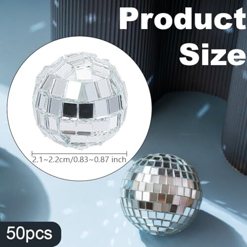 50Pcs Disco Ball Cake Topper 0.9 inch Disco Ball Cake Decoration Silver Disco... - Picture 2 of 6