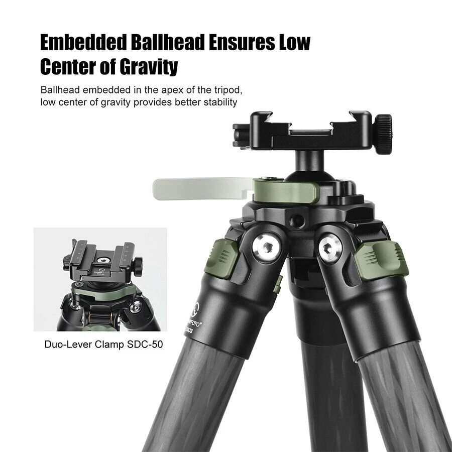 Sunwayfoto Carbon Fiber Tripod Hunting Inverted Ball Head，Arca-Swiss Picatinny - Image 3 of 4