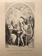 Antique Steel Engraving 1860 Altar St Clements Illustration Engraving Illustration