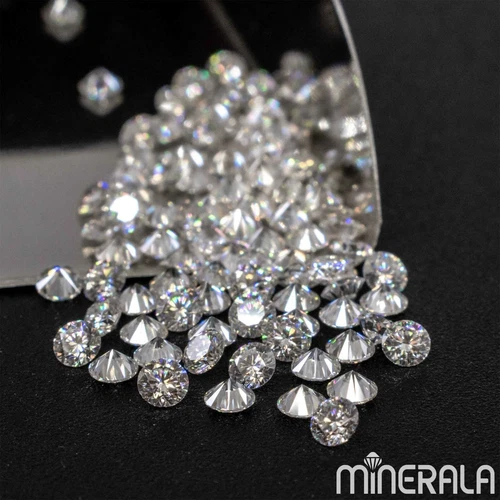 MOISSANITE GEMSTONE ROUND LAB DIAMOND FACETED  1mm- 5mm D-E WHITE VVS WP002B5