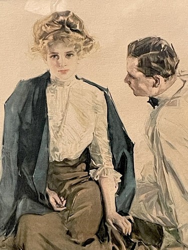 1903 Howard Chandler Christy Signed Lithograph Print “The Vacation Proposal” - Picture 5 of 14