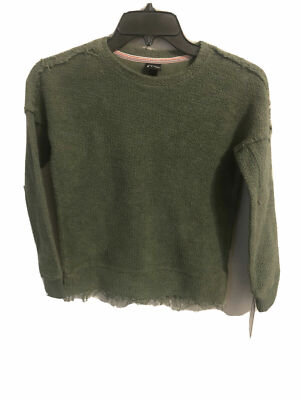 Art Class Kids Sweatshirt Green Distressed Long Sleeve Crew Neck Size S (6-7)