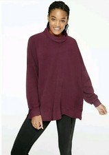 Victoria Secret PINK Turtleneck OVERSIZED Sweatshirt PULLOVER Sz L - VSP2-2022 