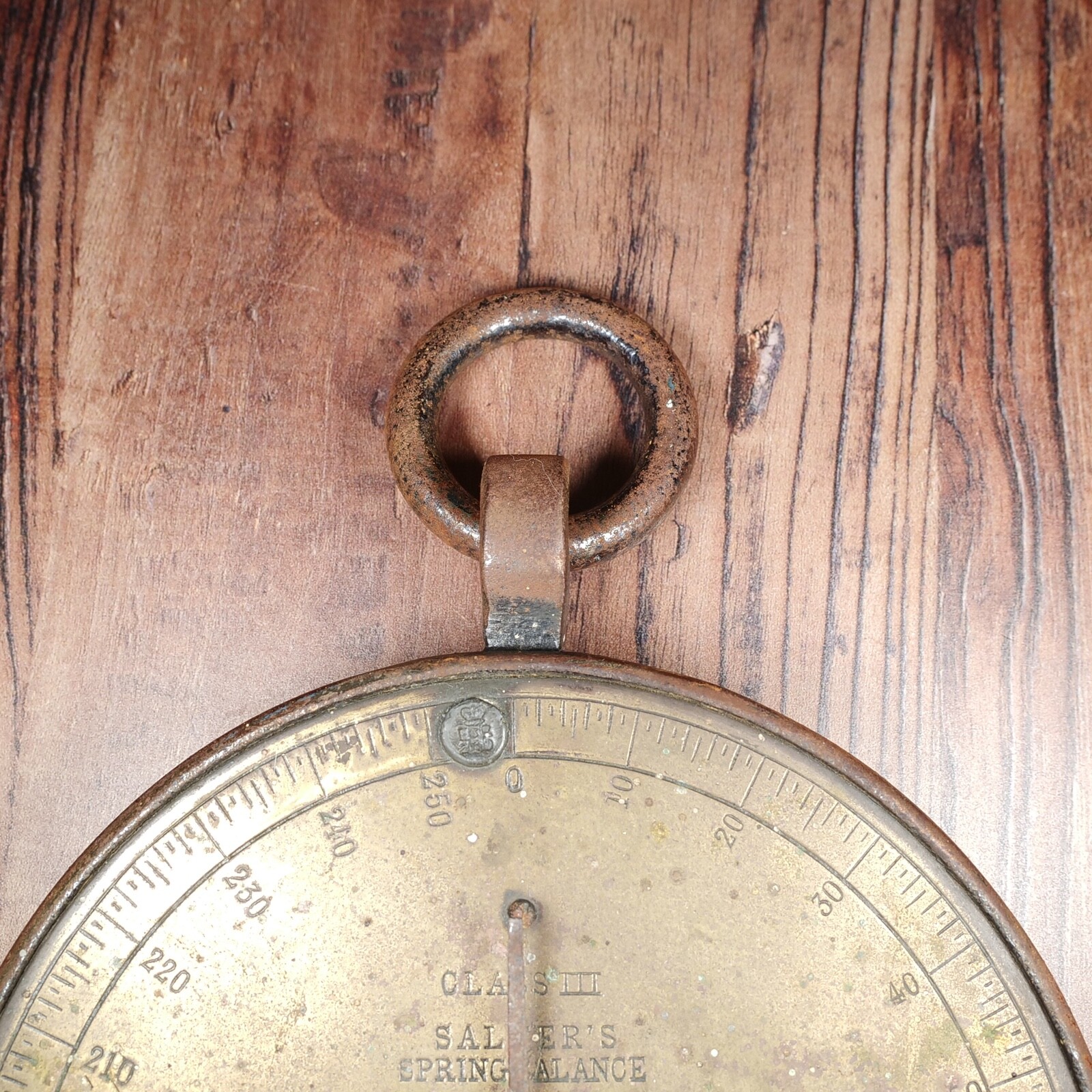 Vintage Class III Salters 250lbs Brass Spring Balance Scales with