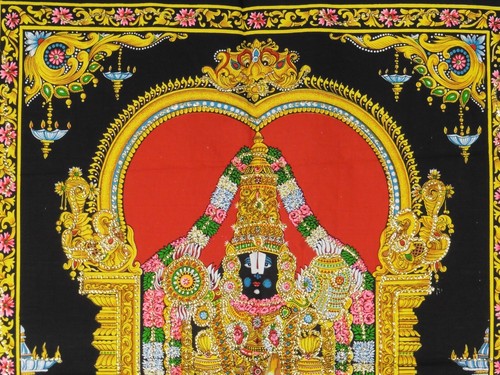 Lord Balaji Hindu God Sequined Wall Hanging Fair Trade 80 x 110 cm - Bild 2 von 5