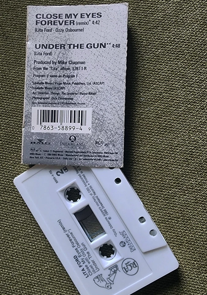 Lita Ford w/ Ozzy Osbourne: Close My Eyes Forever - CASSETTE SINGLE - Image 2 of 2