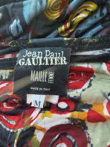 Jean Paul Gaultier Mesh top bright size Medium M Med abstract print - Picture 4 of 9