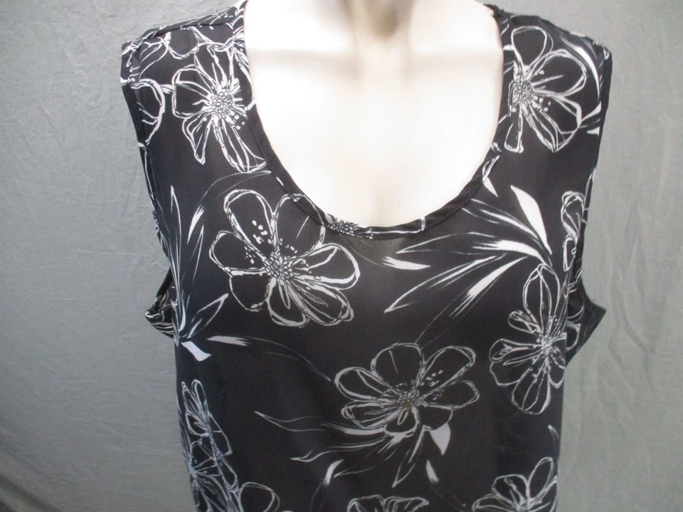 Top corto vintage Sarah Bentley talla 18W/20W para mujer ligero sin mangas 704 Foto 2 de 4