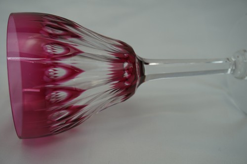 Val St Lambert Zermatt Rose Red (1) Wine Glass, 5 1/2" (G45) - Picture 3 of 14