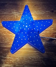 IKEA Large Light Blue Star Shaped Wall Lamp Bedside Light 10" 25cm