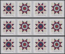 US 5098-5099 5099a Star Quilts presorted first-class 25c coil strip 4x3 MNH 2016