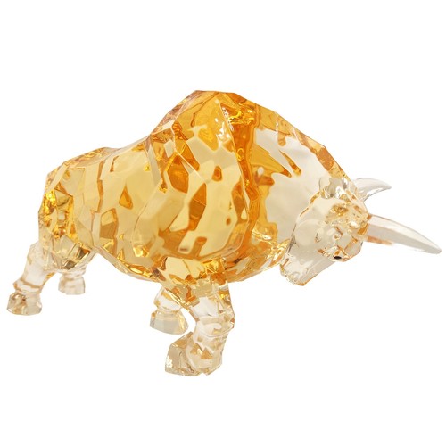 FengShui Wall Street Bull Statue Acrylic Bull Figurine Sculpture Home Office ... - Picture 3 of 9