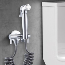 Chrome Toilet Hand Held Bidet Faucet Sprayer Bidet Set Sprayer Dual Handle Valve