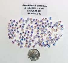 Swarovski  Bicone Beads 5328 - 4mm - CRYSTAL AB 2X - 144 Pieces