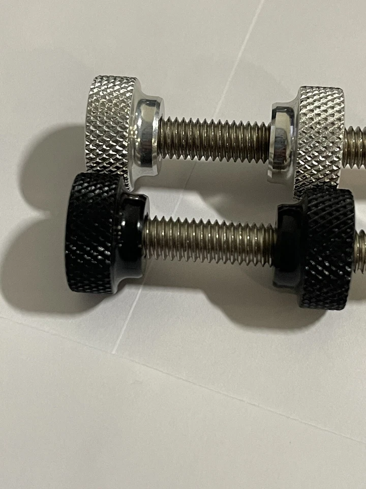 Abrazadera de tija de sillín de aluminio con herrajes de titanio vintage antiguo nuevo stock tuerca moleteada Foto 3 de 4