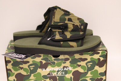 Suicoke x BAPE 1st Camo Green Size UK7 EU41 A Bathing Ape