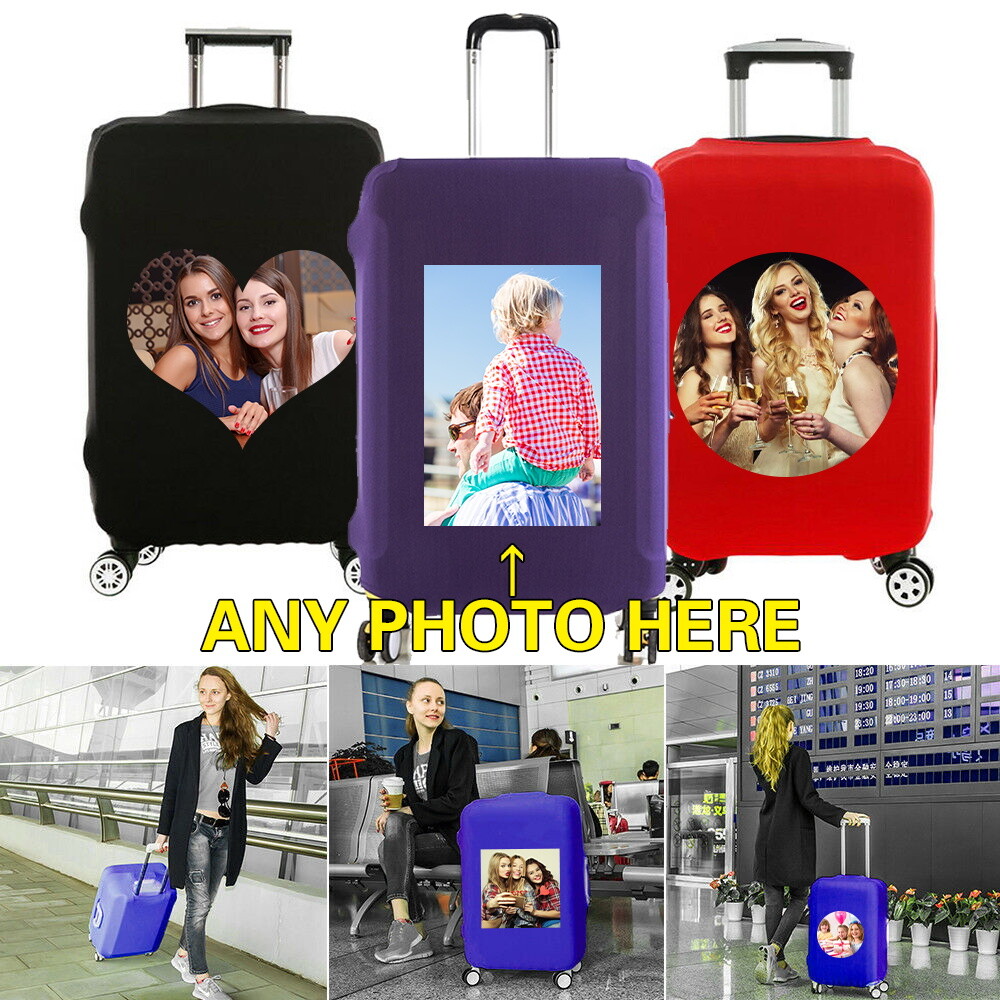 Personalised Custom Photo Suitcase Trolley Cover Luggage