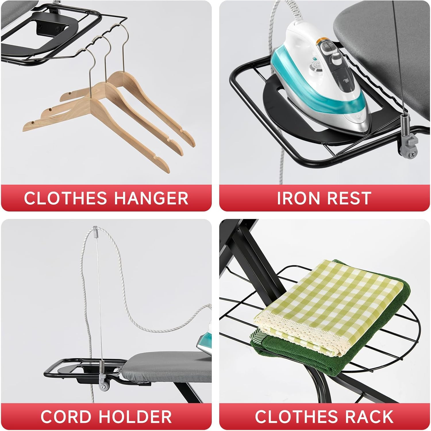 Extra Wide Full Size Ironing Board 57" L X18 W, Multifunctional Sturdy Ironing B