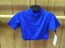  BRAND NEW LIBERTS BLUE DANCE CHEER MOCK TURTLENECK LONG SLEEVE CROP TOP