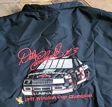 Dale Earnhardt Vintage Windbreaker Jacket 1991 Winston Cup Champion Sz L 42-44