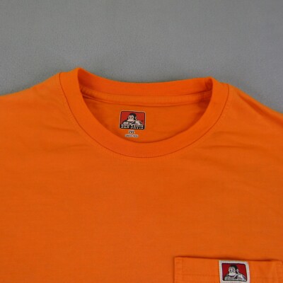 Ben Davis Shirt Mens 2XL XXL Orange Green Hi Vis Utility Workwear