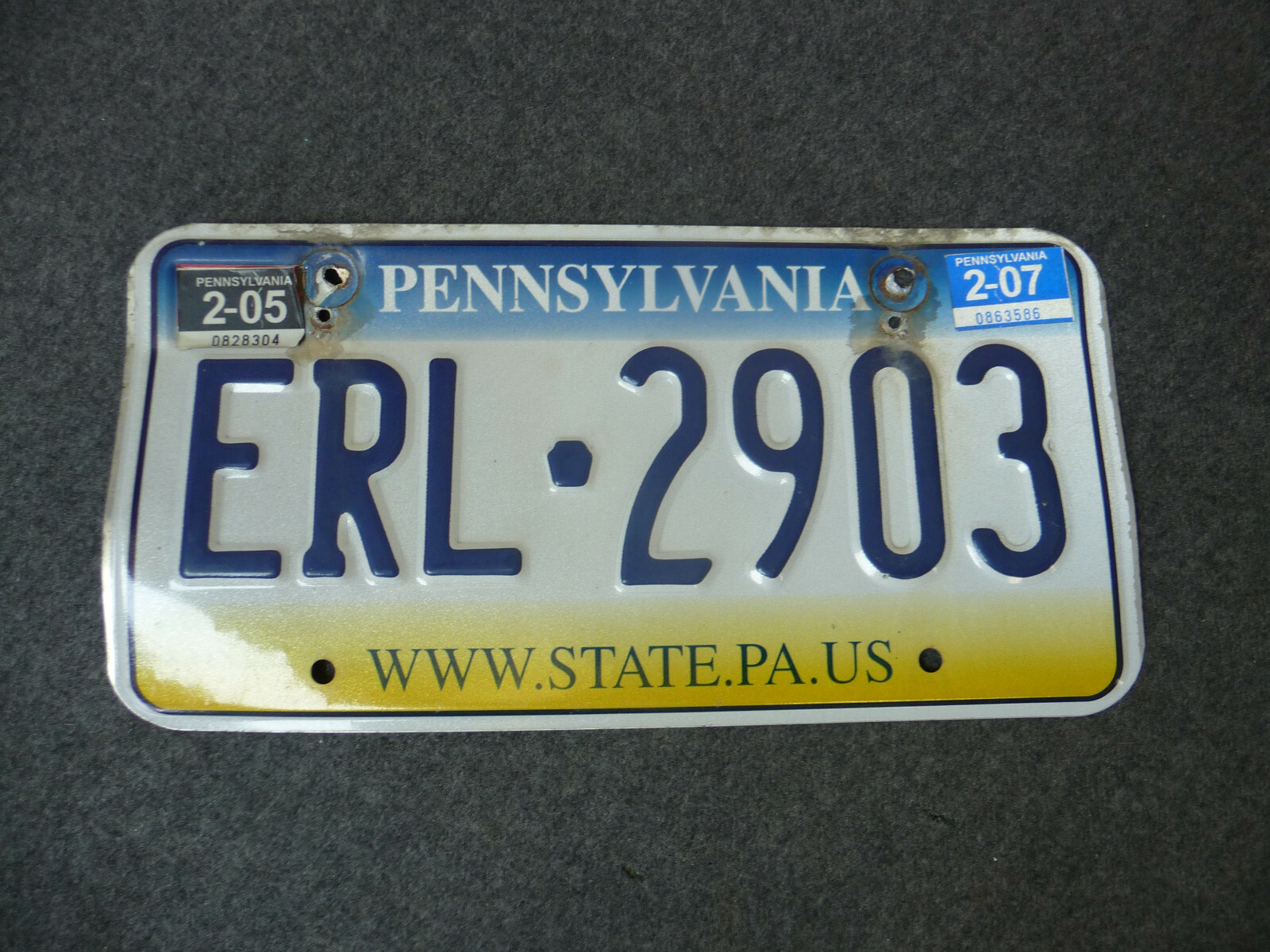 Pennsylvania License Plate Expired 2007 eBay