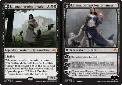 Liliana, Heretical Healer / Liliana, Defiant Necromancer, Magic Origins