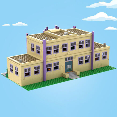 Modubrix Mocs Building Block Springfield Elementary School Sets Bricks Toy Kits - Picture 6 of 19