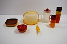 Tupperware TupperToys Mini Picnic Set Harvest Colors Retro Toy Kitchen Lot