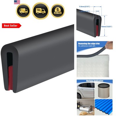 Rubber Edge Trim, Self-Adhesive Rubber Edge Trim, Edge Protector for Sheet Me...
