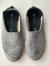 Mahabis Classic Grey Wool Slippers EU 42 removable soles W 10.5-11 M 8.5-9