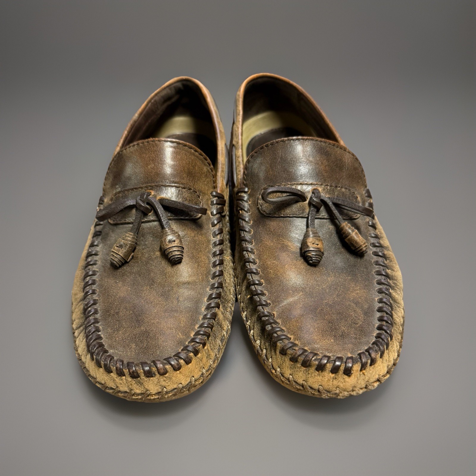 SAOLA H.S. Mocassini Trask Lone Buffalo II da uomo taglia 9 5 M Bozeman in pelle marrone